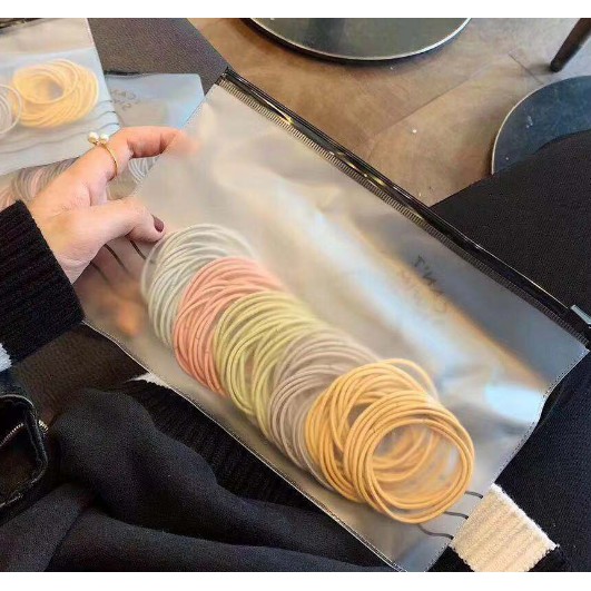 SET 100 DÂY CỘT TÓC MIX MÀU TÚI ZIP