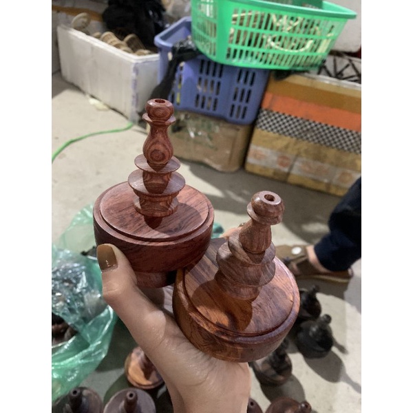 Nậm vuông gỗ mun, cẩm 2 cỡ to nhỏ cho mào và mi chòe