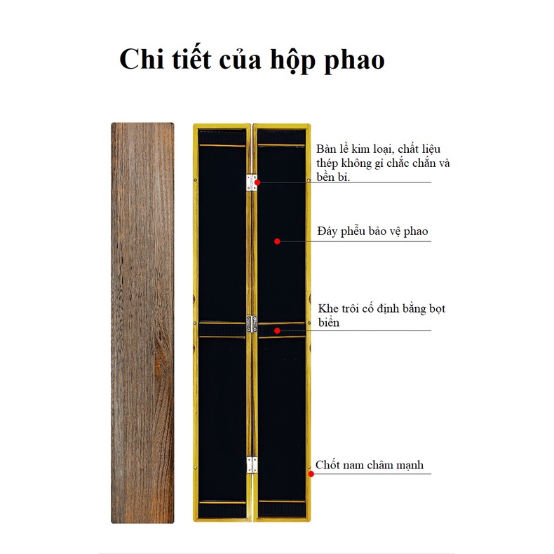 Hộp Đựng Phao Câu Đài , Chất Liệu Gỗ PAULOWNIA Cao Cấp Siêu Nhẹ Có Túi Đựng HP6