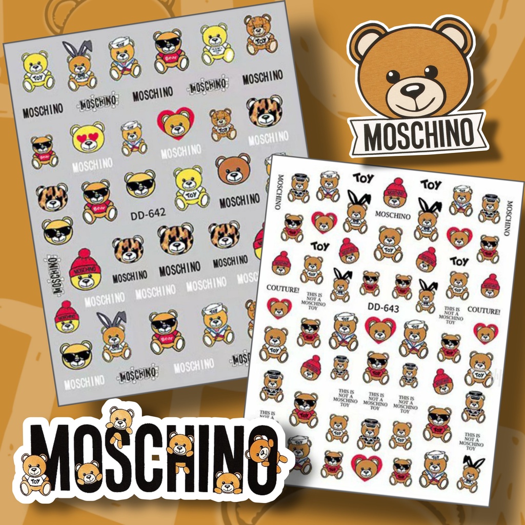 Sticker 3D | Hình Dán Móng Bé Gấu MOSCHINO