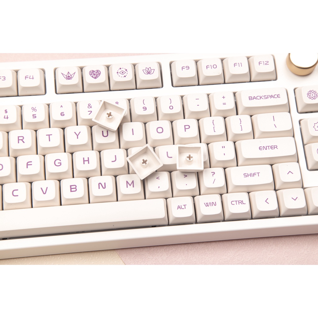 GMK Milk Purple keycaps, 132 phím keycaps XDA Cấu hình DYE-SUB Cá nhân hóa GMK Keycaps dành cho bàn phím cơ