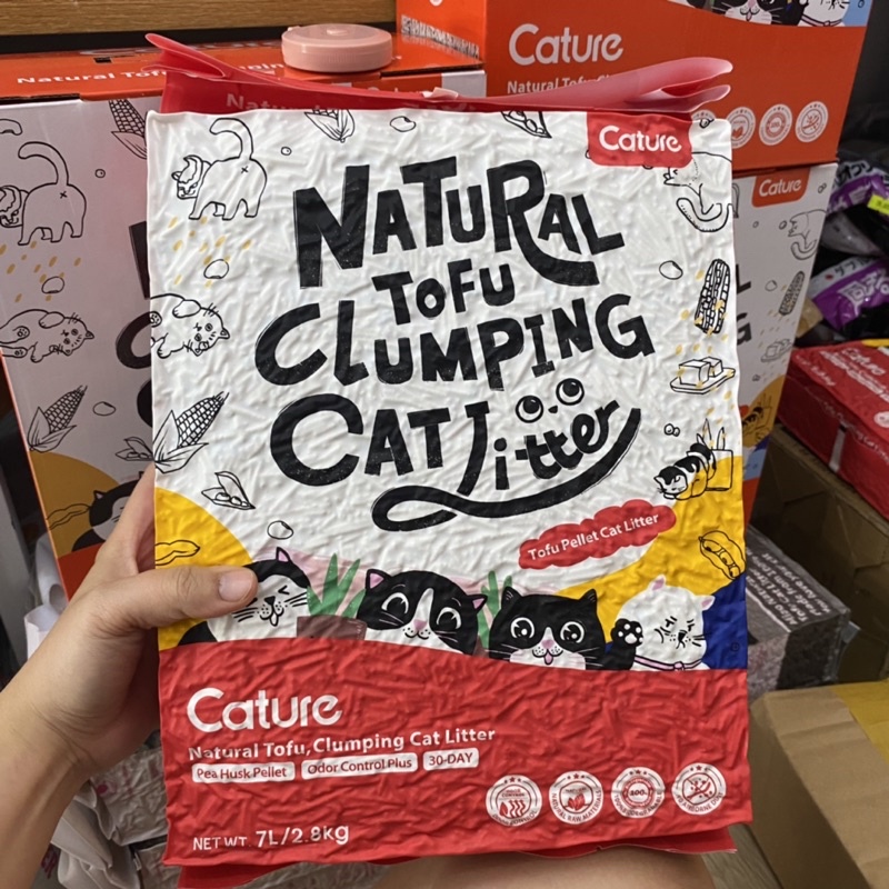 Cát đậu nành Tofu Cature hương Sữa, túi 7L (2,8Kg), Cát vệ sinh cho Mèo không bụi, khử mùi trong phòng kín
