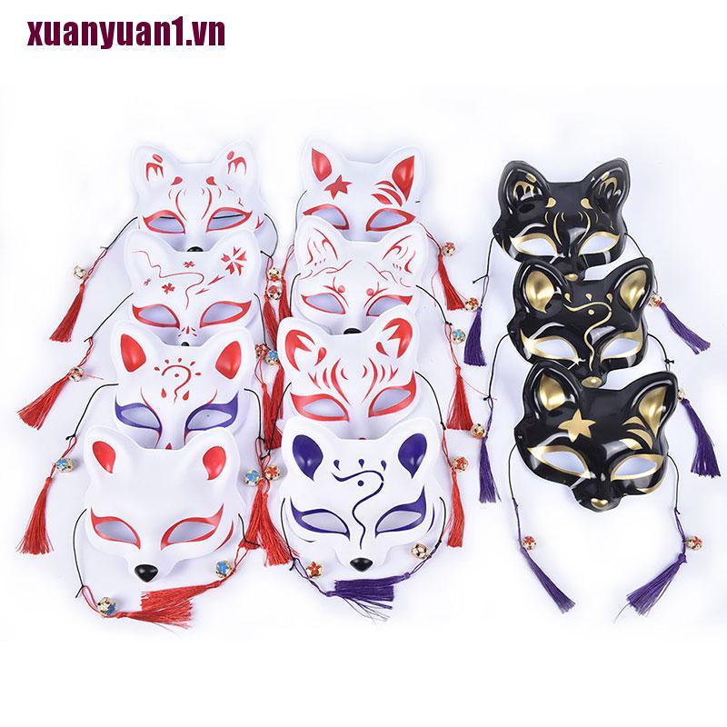 [xuanyuan1] Mặt Nạ Hóa Trang Cáo Nửa Mặt Hóa Trang Halloween Nhật Bản