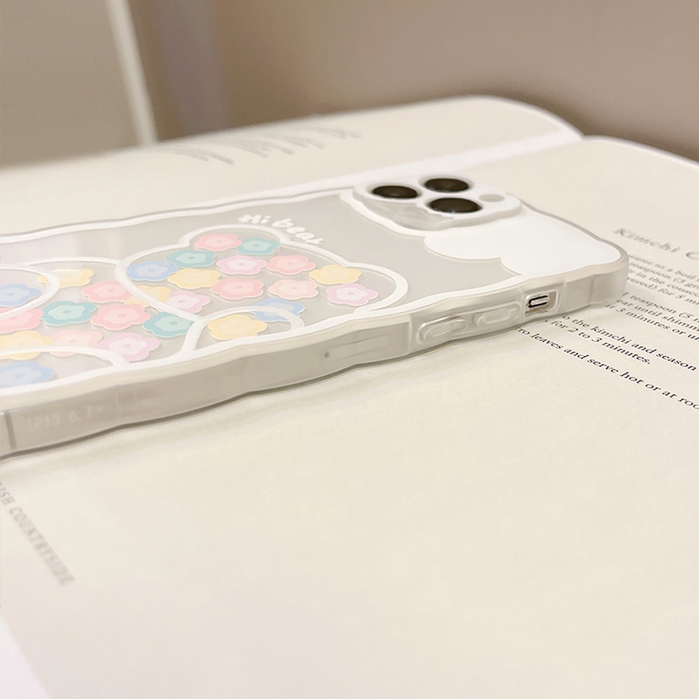 Ốp iphone 11 Ốp Điện Thoại Silicon Mềm Họa Tiết Hoa Và Gấu Cho iphone 7 8 plus 11 pro