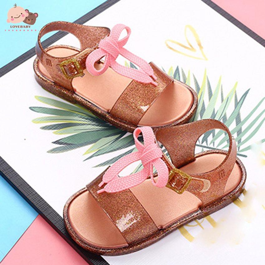 Giày Sandal Đính Nơ Chống Trượt Cho Bé Gái