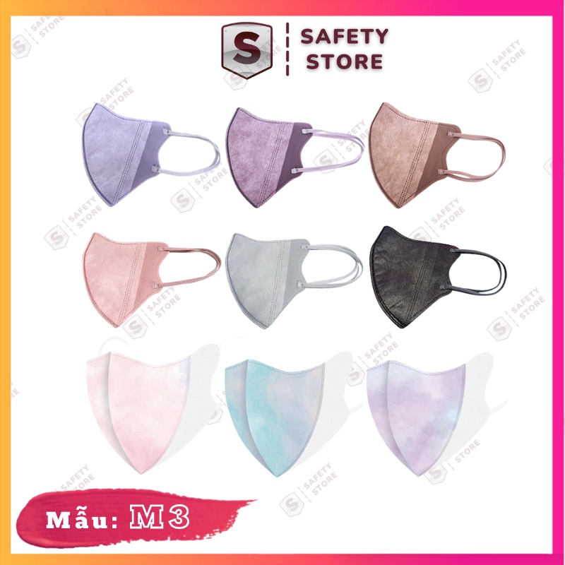 Khẩu trang 3D mask - Hàng xịn nhẩp khẩu - Màu pastel đẹp thời trang kháng khuẩn mềm mịn SAFETY STORE DN