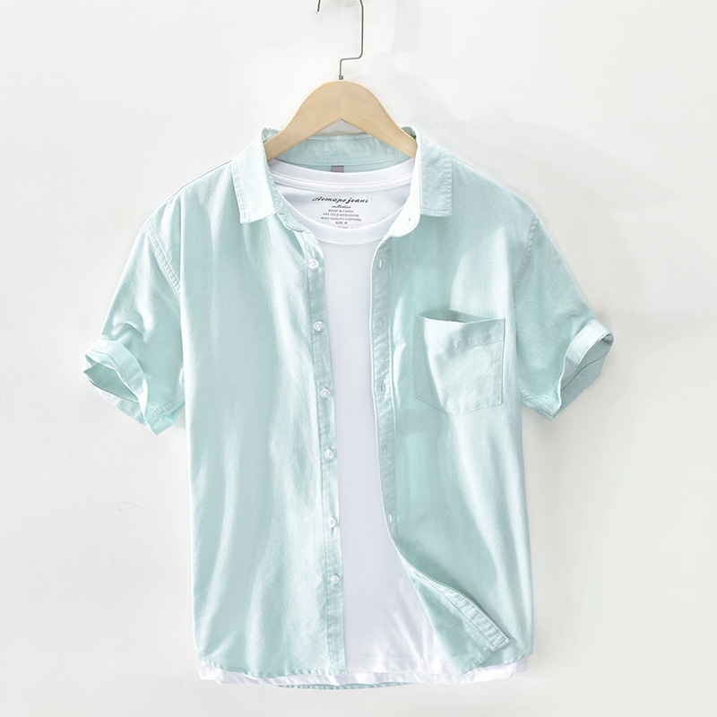 Keep Casual Áo Sơ Mi Vải Cotton Tay Ngắn Thiết Kế Trẻ Trung Cho Nam