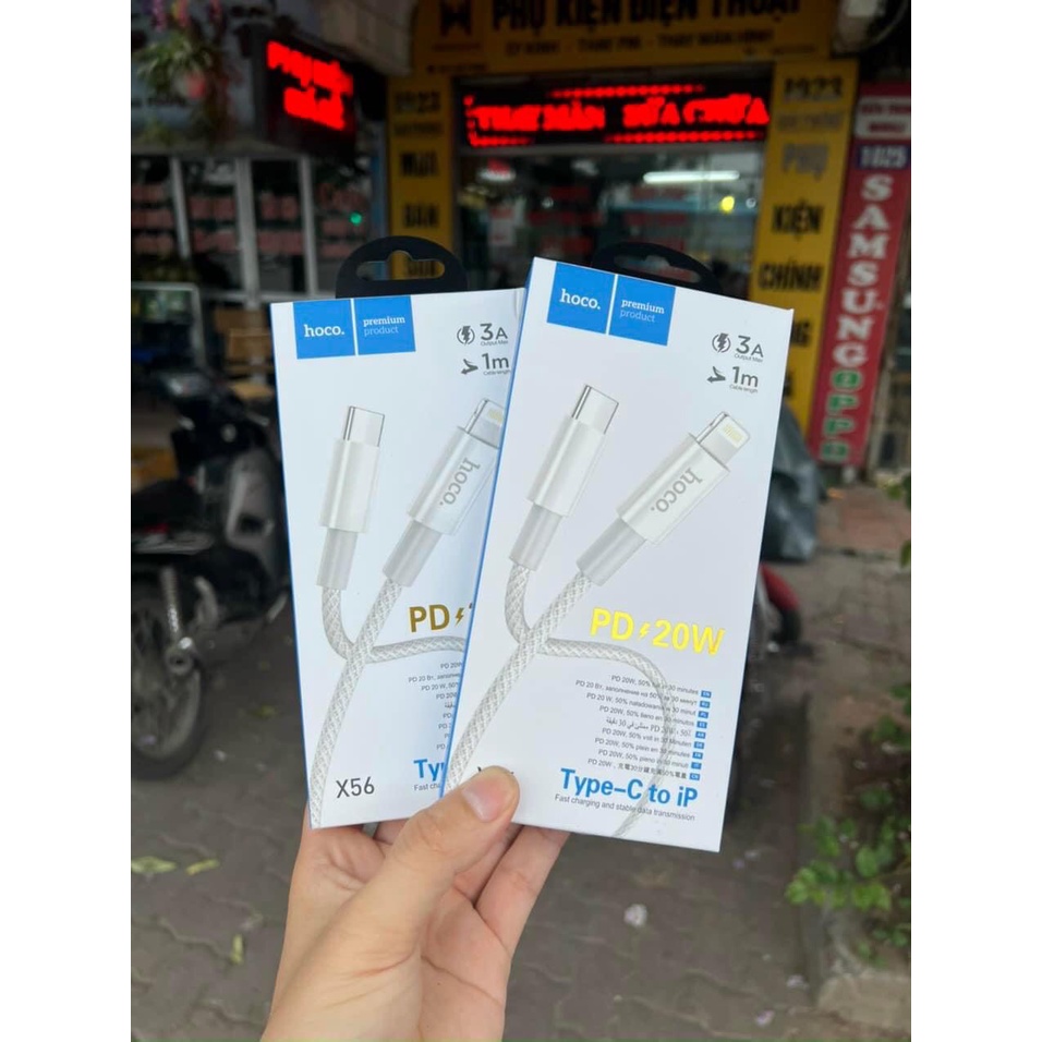 Dây sạc nhanh 20w Chính hãng Hoco X56 bọc dù chống gãy, Sạc nhanh 20w