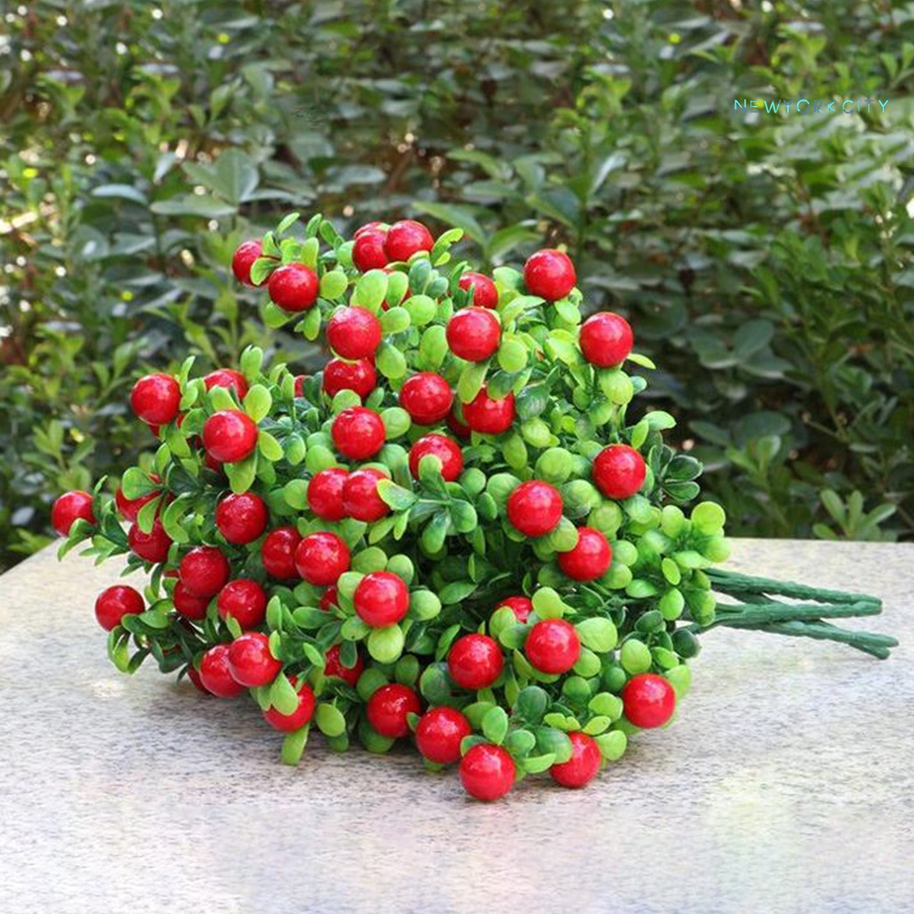 1 Nhánh 6 Nhánh 18 Hoa Trái Cây Nhân Tạo Trang Trí Nhà Cửa Sân Vườn DIY