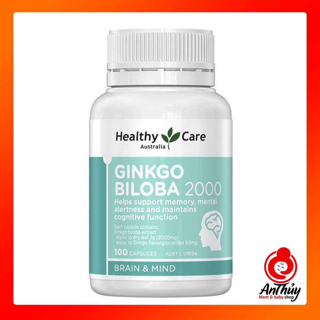 Viên Uống Bổ Não Healthy Care Ginkgo Biloba 2000 Úc