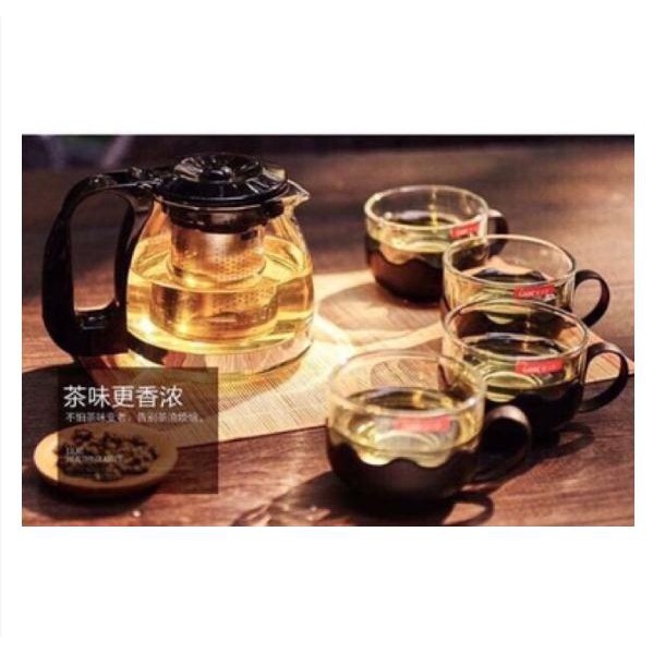 Bộ ấm pha trà thủy tinh có lưới lọc