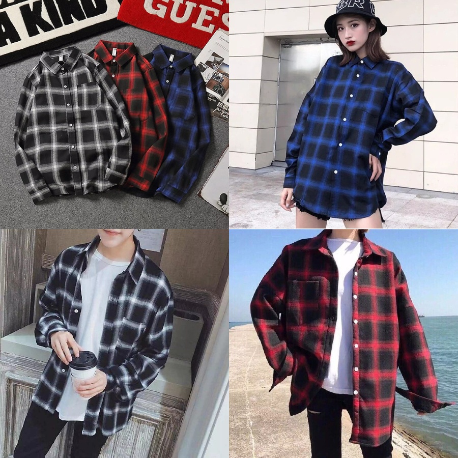 Áo Khoác Sơ Mi FLANNEL CARO Áo Chống Nắng Dài Tay Nhiều Mẫu