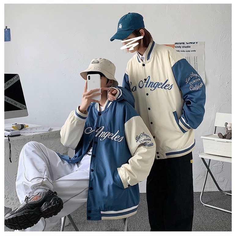 [ ẢNH THẬT + VIDEO ] Áo Khoác Bomber LOS ANGELES From Rộng dày dặn phong cách Ulzzang-Khoác Dù Nam Nữ Unisex