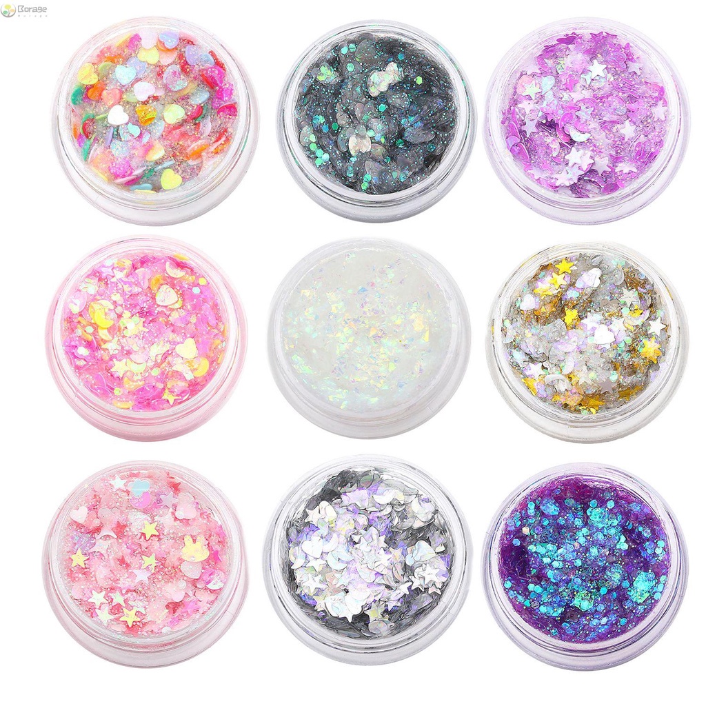 [Hàng mới về] Set 3 hũ gel kim tuyến lấp lánh trang điểm mắt / tóc / móng tay đa năng tiện dụng