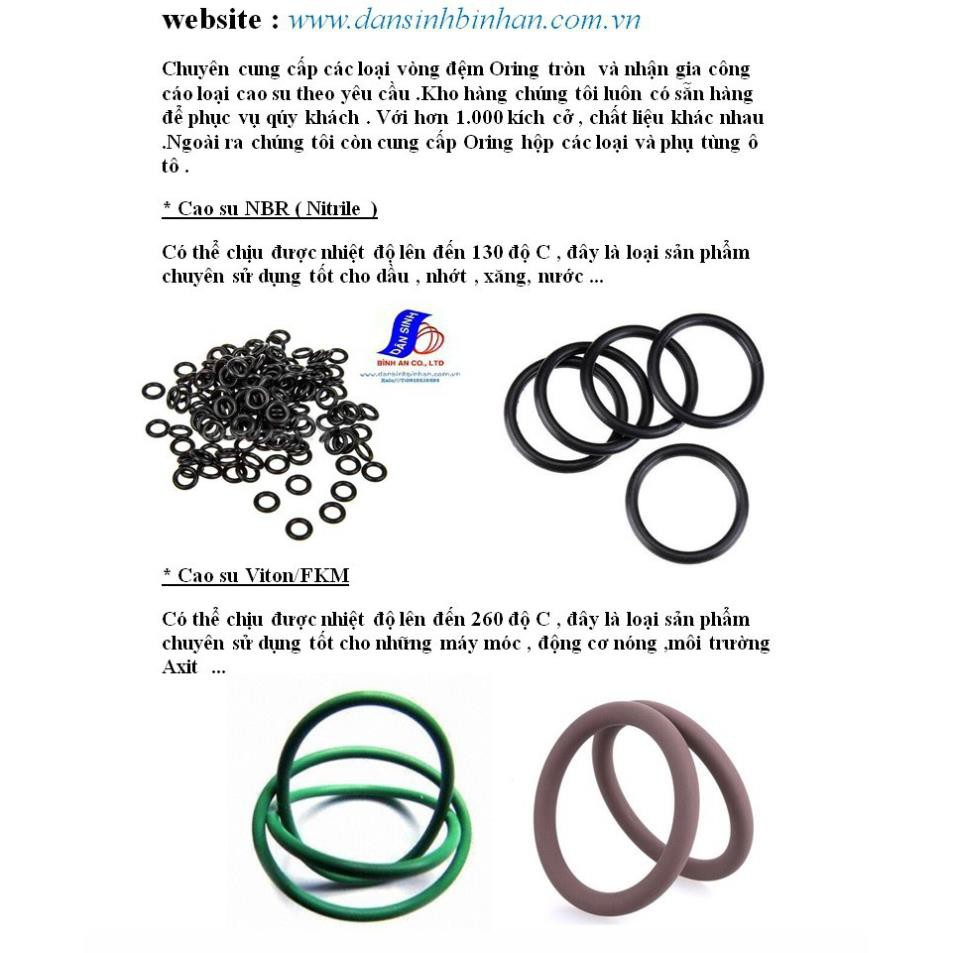 Dày 5.3mm * (180mm đến 250mm ,Đường kính trong) Gioăng cao su NBR70