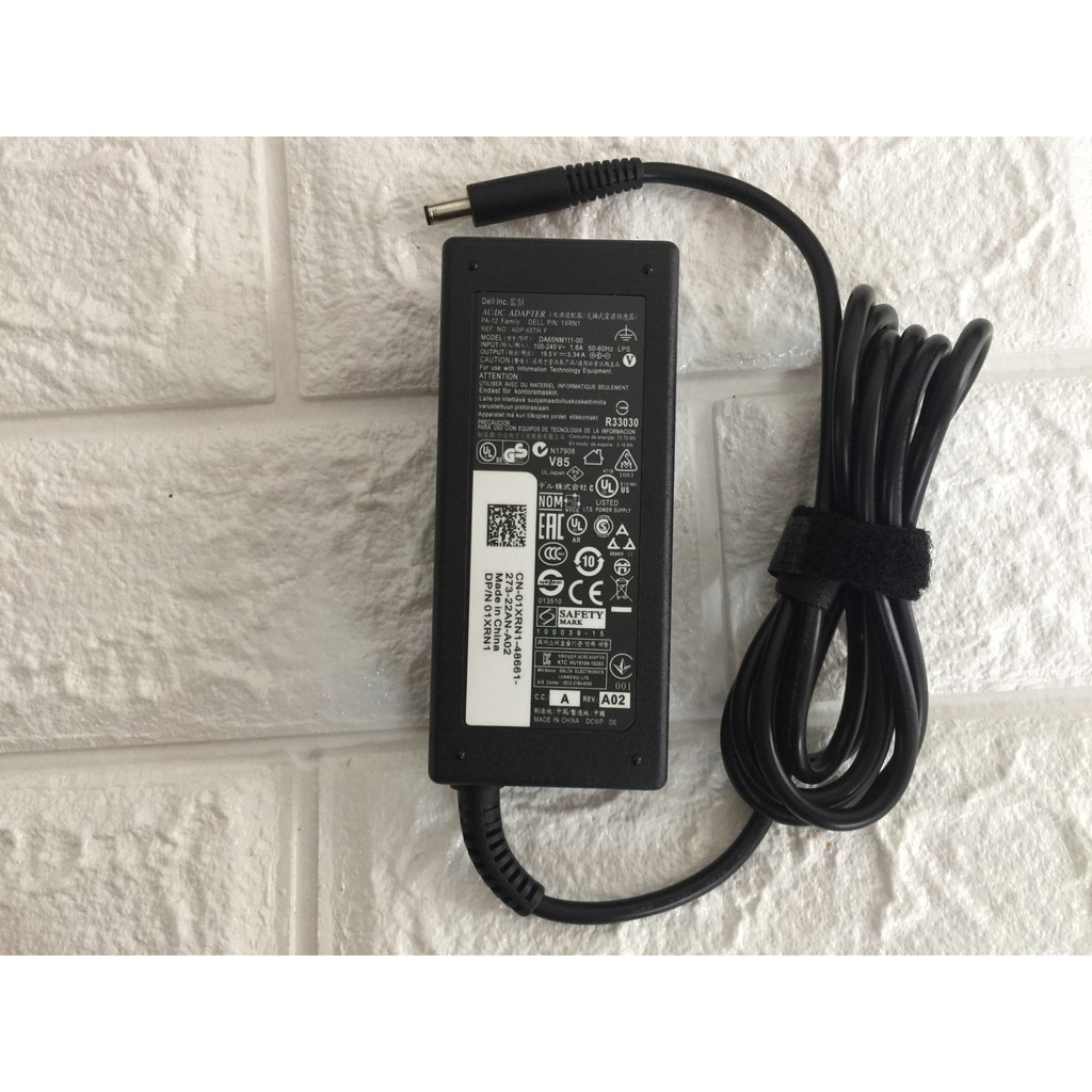 Sạc Laptop Dell chân kim nhỏ 19.5V – 3.34A adapter BH 12 tháng