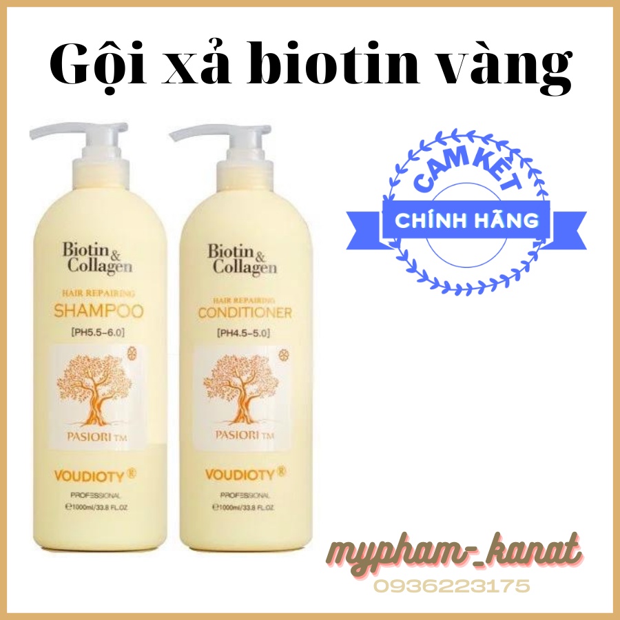 Dầu Gội Xả Biotin Collagen Vàng 1000ml_ sale cực mạnh