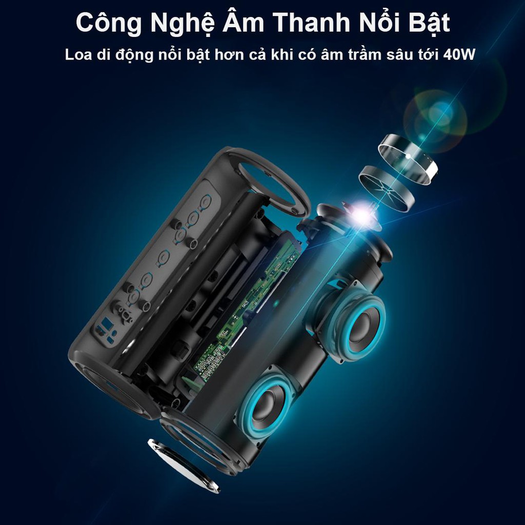 Tronsmart Element T6 Plus/T6 Plus Upgraded Loa không dây bluetooth 5.0 ngoài trời, âm thanh vòm 360 độ, Bass sâu