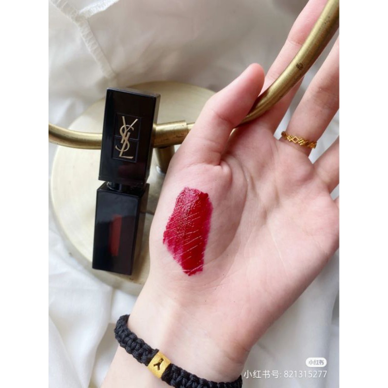 [409]Son YSL vinyl cream lip stain đỏ rượi cherry