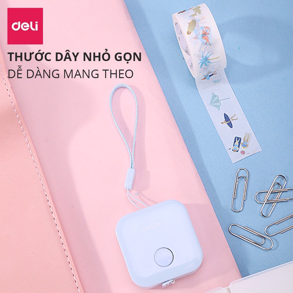 Thước dây da cuộn Deli - 1.5m - 1 chiếc - 79650