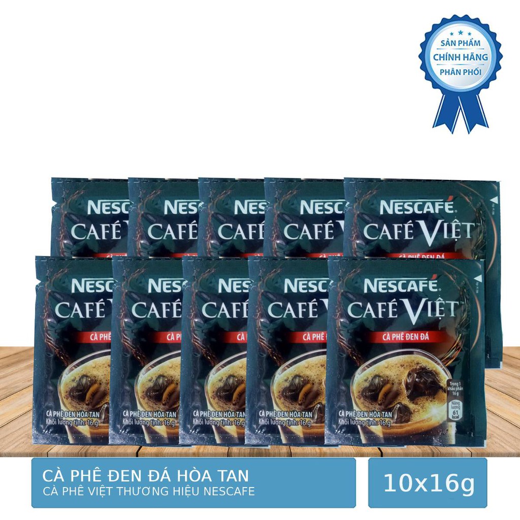 Dây 10 Gói Cà Phê Đen Hòa Tan Nestcafe Cà Phê Việt 16g