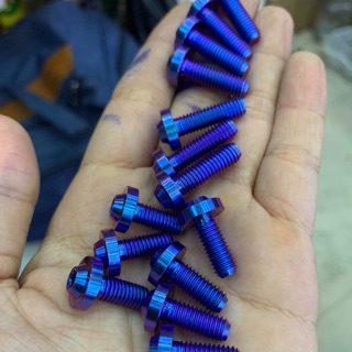 Ốc titanium GR5 6*15  ,6*20 dù nhỏ bắt nhiều vị trí cùng kích thước bắt bảng tên titan ko bị che chữ