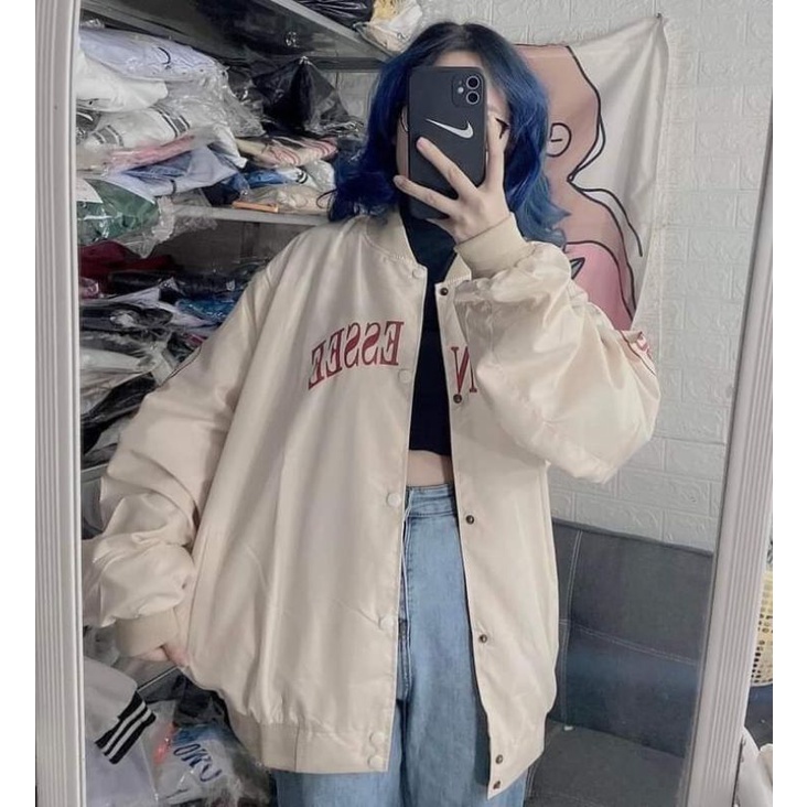 Áo khoác bomber jacket Tennessee dù 2 lớp form rộng nam nữ