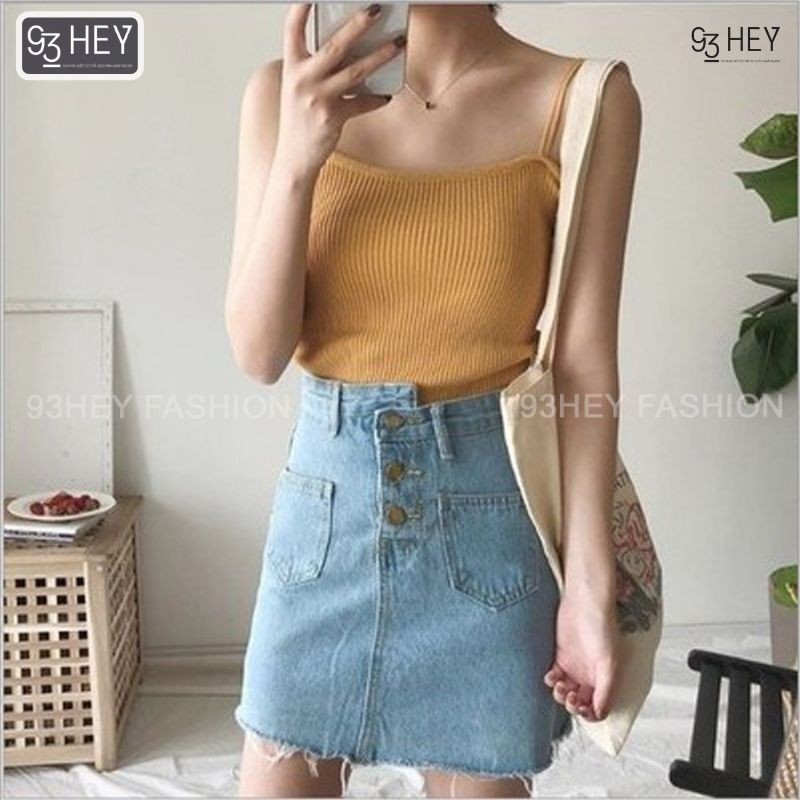 Áo Hai Dây Dệt Kim Len Tăm Màu Trơn Thời Trang Hàn Quốc 93HEY AHD01 | BigBuy360 - bigbuy360.vn