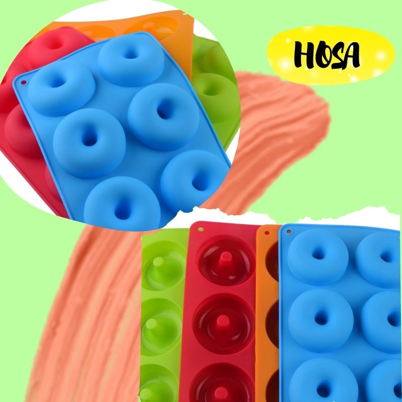 KHUÔN SILICONE BÁNH DONUT, 6 CUP ROUND, KHUÔN BÁNH BỀN, CHẤT LƯỢNG, ĐỔ RAU CÂU