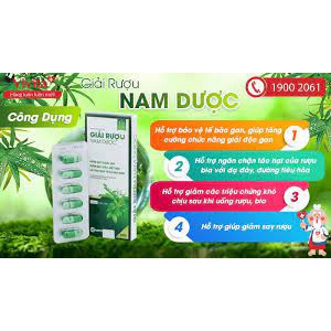 Giải rượu Nam Dược - hộp 6 gói giảm say,mệt mỏi khi uống bia rượu/ giai ruou nam duoc