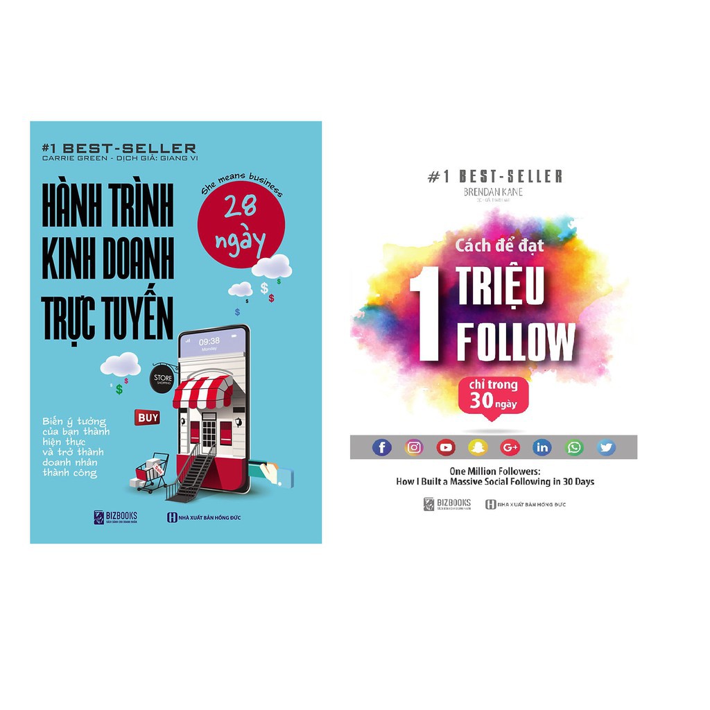 Sách - Combo Hành trình kinh doanh trực tuyến 28 ngày + Cách Để Đạt 1 Triệu Follow Chỉ Trong 30 Ngày