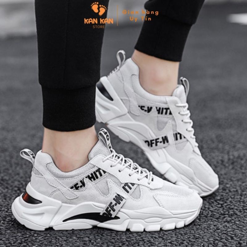 Giày Thể Thao Nam Sneaker KA035 Giầy Thể Thao Trắng Đen Thời Trang Cổ Thấp Hot Trend Size 39-43 KanKanStore