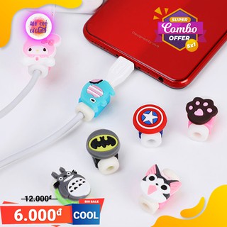 Phụ Kiện Đầu Bảo Vệ Cáp Sạc Chống Đứt Gãy Hoạt Hình Dễ Thương ( Giao Ngẫu Nhiên)