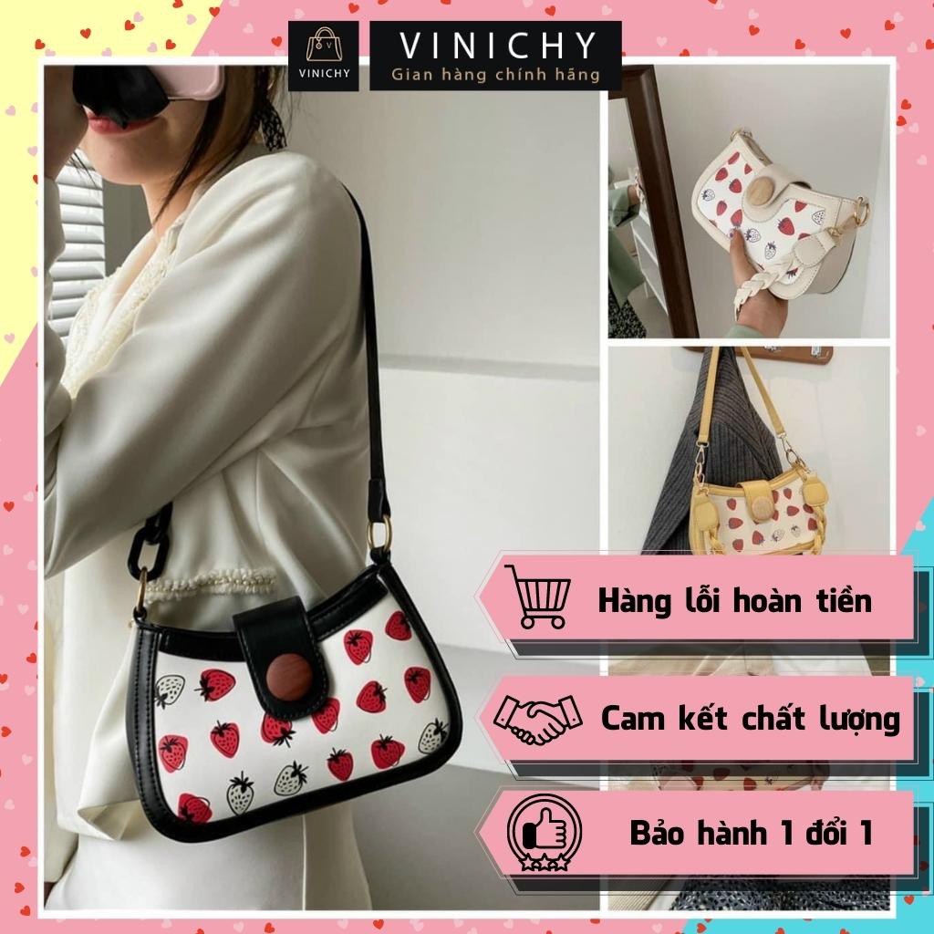 Túi xách nữ kẹp nách, đeo hông, ngực, đeo chéo, túi đi chơi, đi học VINICHY, da cao cấp size 24cm HA068