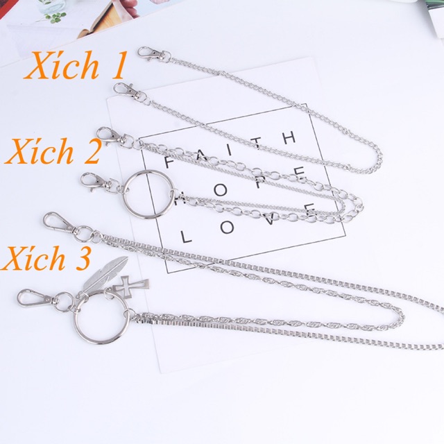 Thắt lưng Nam nữ Unisex CHAIN xích Meo shop TL006 nhiều lỗ tròn - Dây nịt lỗ tròn 1 hàng kèm Chain xích 3 kiểu treo quần