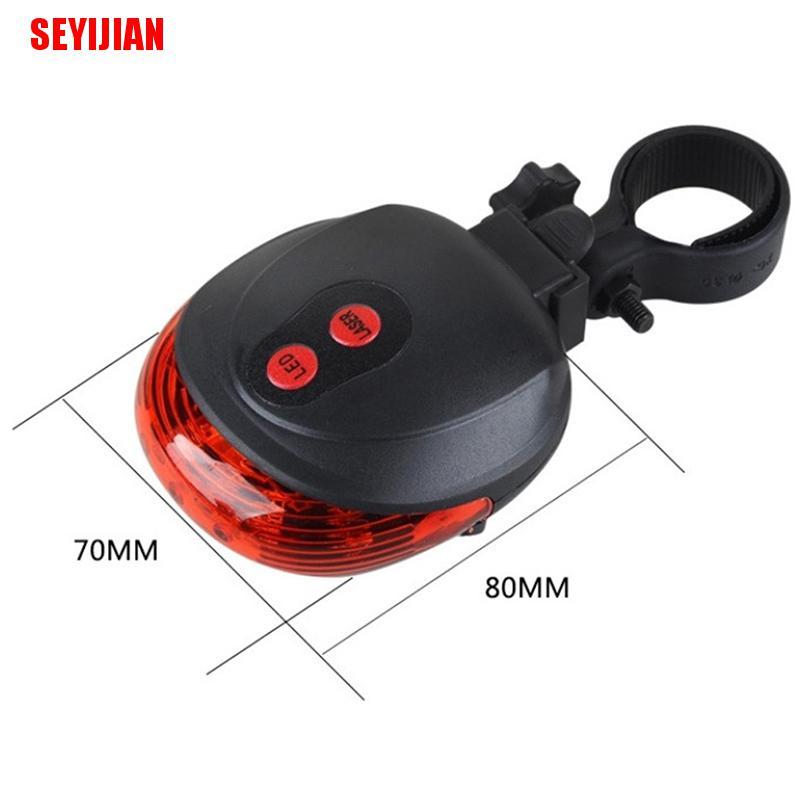 Đèn LED cảnh báo an toàn cho xe đạp 2 hiệu ứng laser + 5 bóng LED