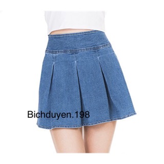 Chân váy jeans denim Xếp Ly Nữ