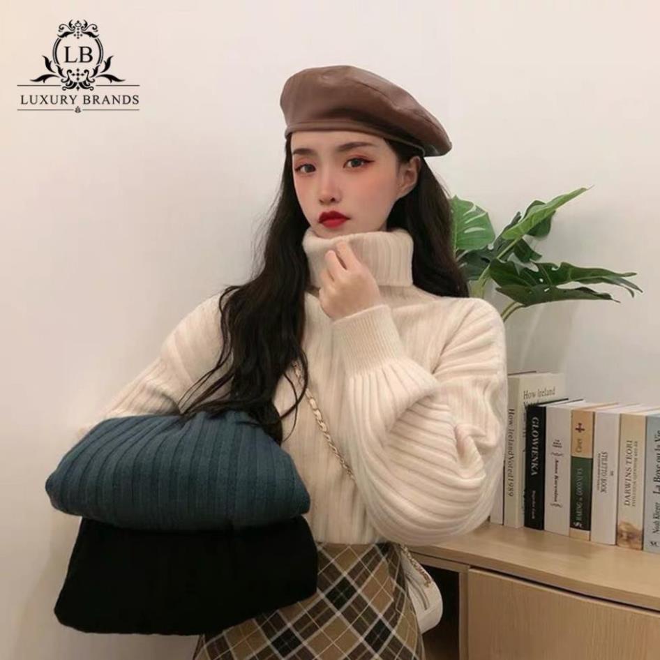 ÁO LEN CỔ LỌ NHIỀU MÀU DÁNG RỘNG DÀY DẶN TAY BỒNG THỜI TRANG ULZZANG HÀN QUỐC CAO CẤP L1 sale. '