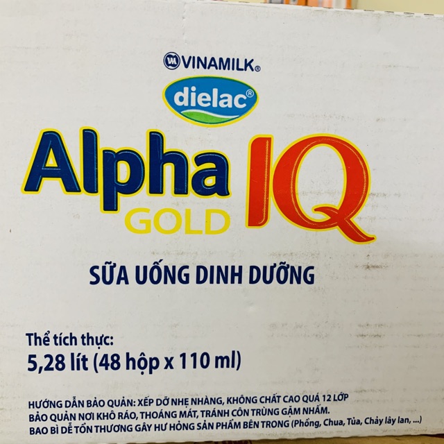 Thùng sữa nước Alpha IQ Gold 48x110ml Vinamilk