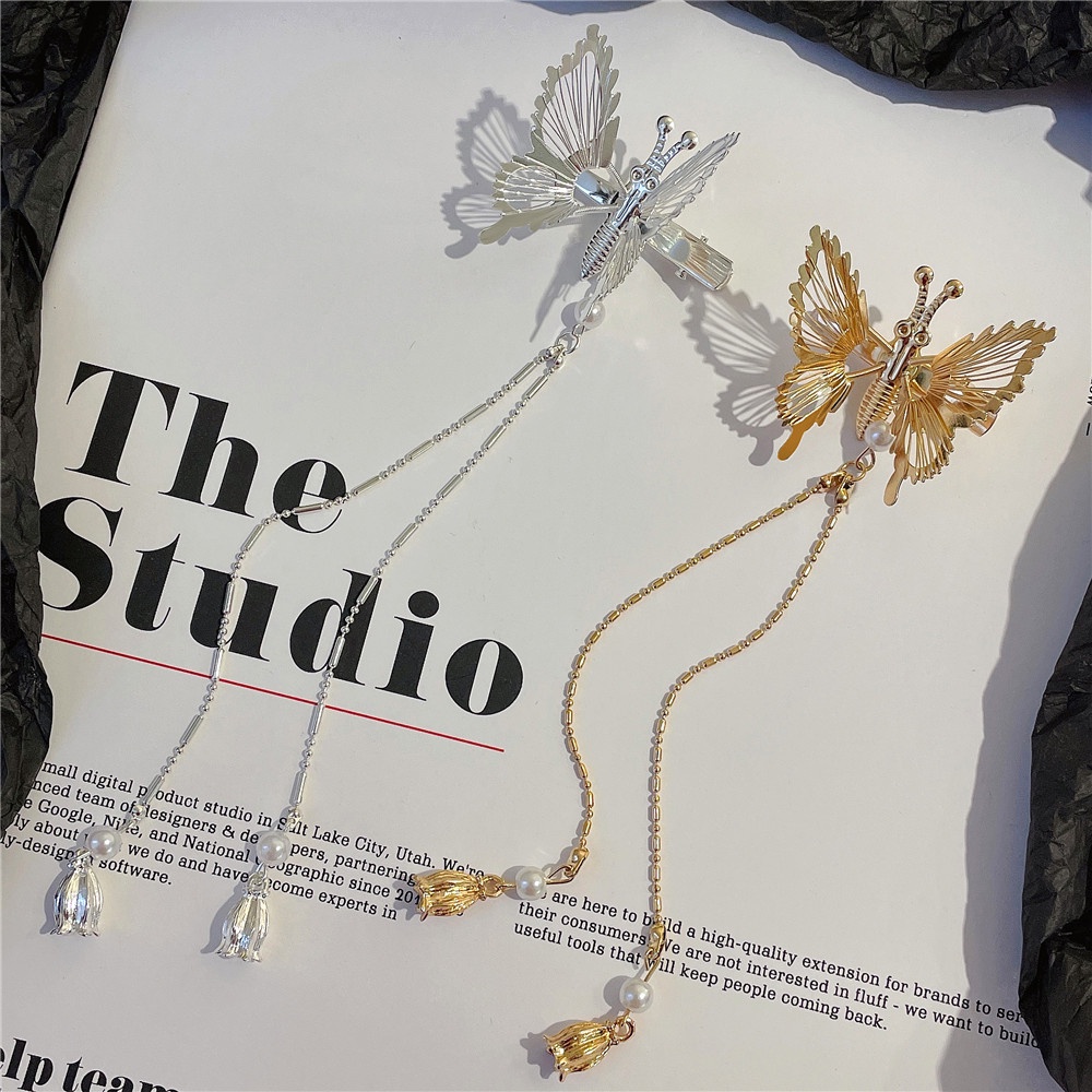 1 Kẹp Tóc Dạng Chuỗi Hạt Ngọc Trai Phối Tua Rua Thời Trang Cổ Điển Cho Nữ