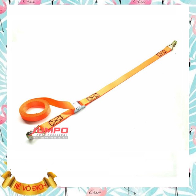 Dây chằng hàng khóa cam 500kg móc J màu cam