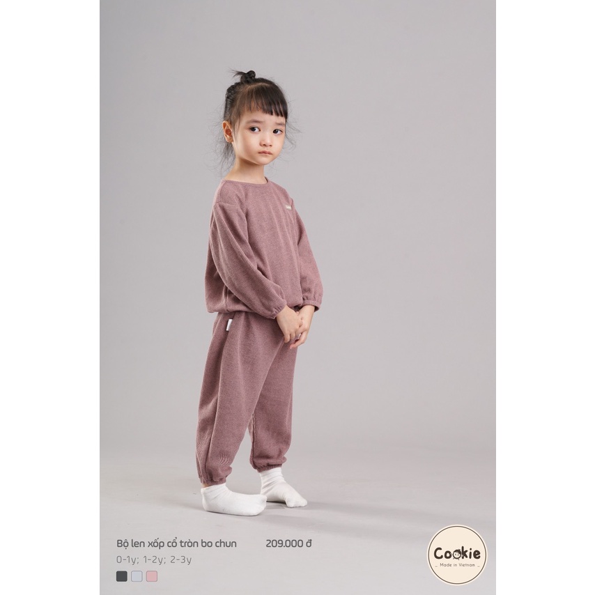 Bộ len xốp cổ tròn, cổ trụ cookie dành cho bé trai bé mềm mịn ấm áp