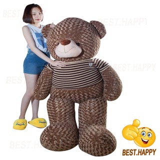 Gấu teddy áo len khổ vải 2m (cao thật 1m8)