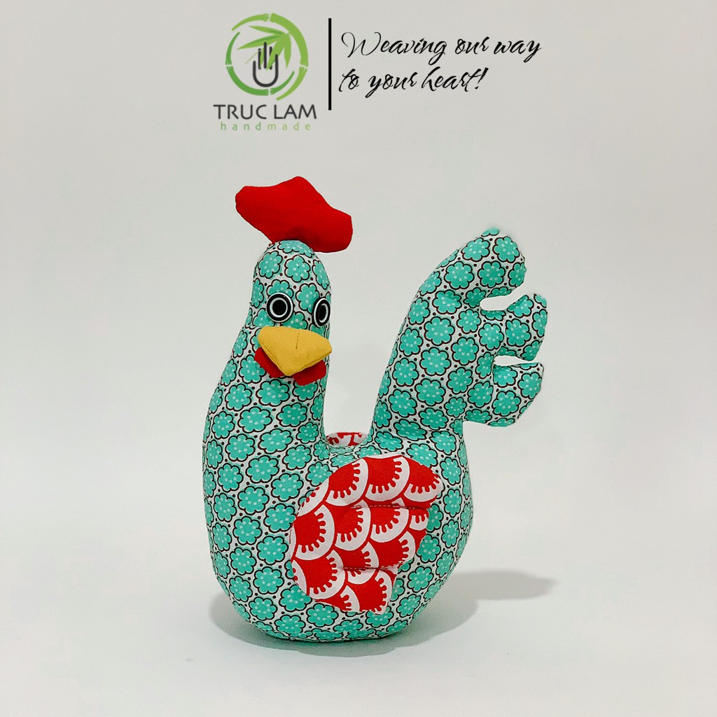 Đồ Chơi Cho Bé Thú Nhồi Bông Hình Con Gà Trống Vải Hoa Bông Gòn Cao Cấp Size Lớn – Trúc Lâm Handmade