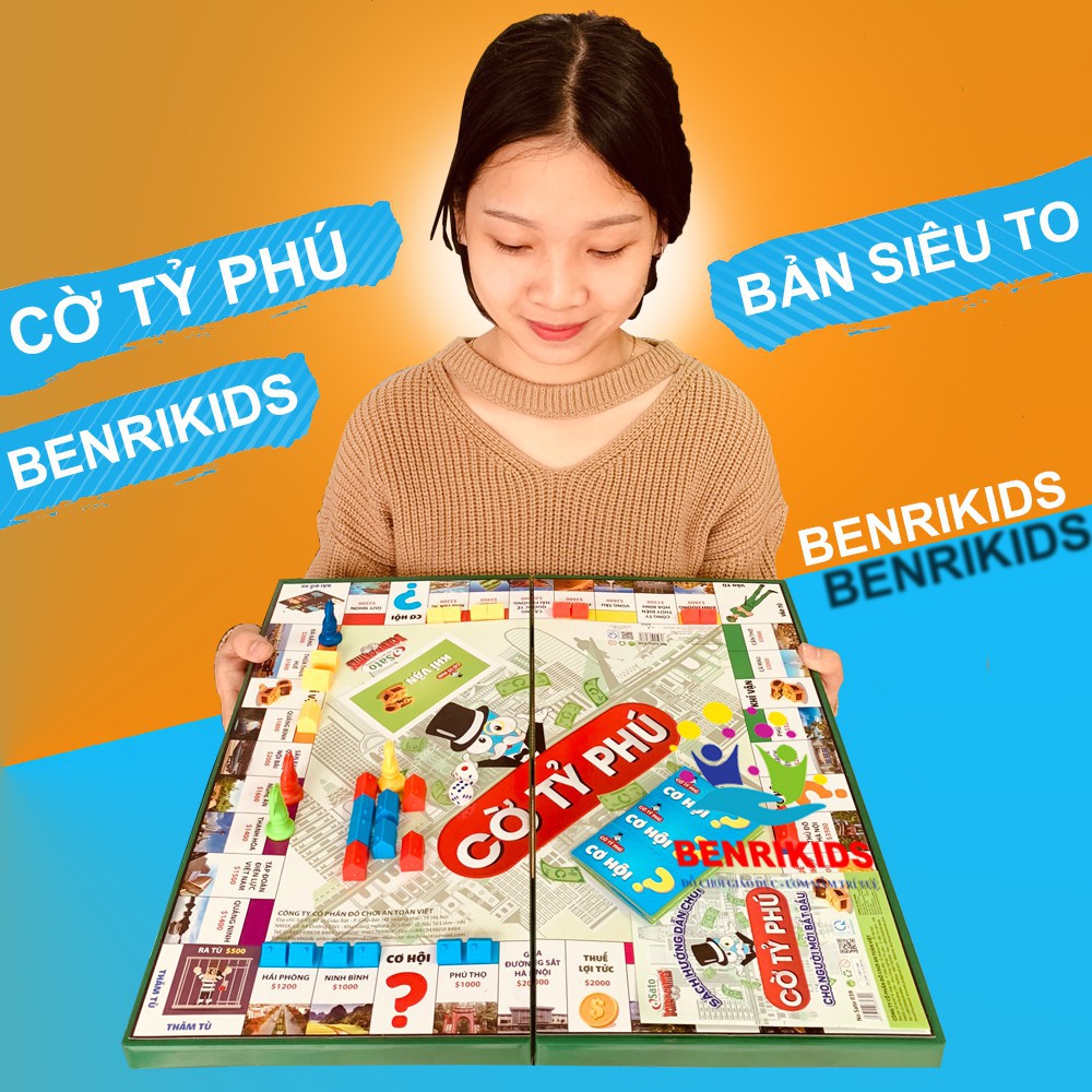 Đồ Chơi Cờ Tỷ Phú Phiên Bản Địa Danh Việt Nam 42x42cm Board Game Gia Đình Vui Nhộn