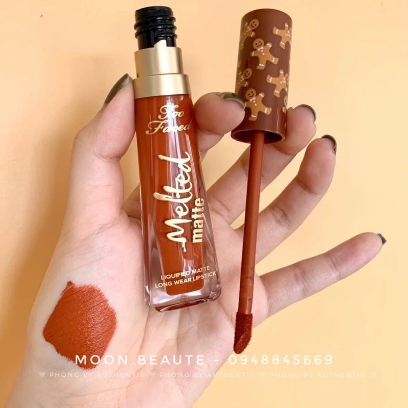 [BILL US] Son kem lỳ màu cam cháy Too Faced Gingerbread Man siêu xinh