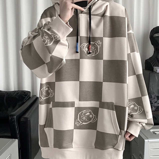 Áo hoodie in chữ thời trang Hàn Quốc cho nam