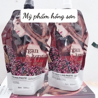 Thuốc nhuộm tóc phủ bạc màu Nâu đẹp phủ bạc 100% không dính da đầu