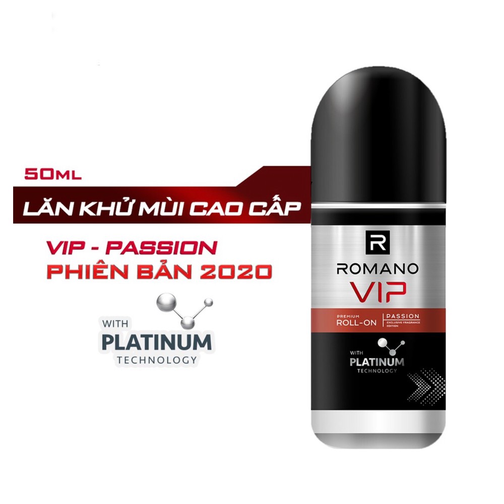 COMBO 2 lăn khử mùi Romano Vip Plantinum (50ml*2)