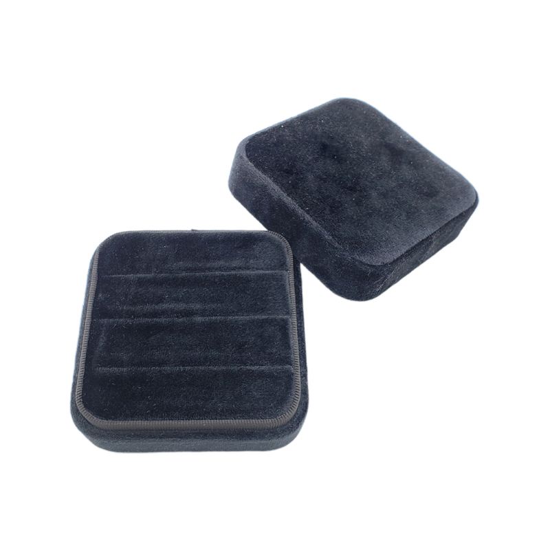 QQ Hộp Đựng Nhẫn Hình Vuông Chất Liệu Nhung Có Nắp Tháo Rời Được Tiện Dụng